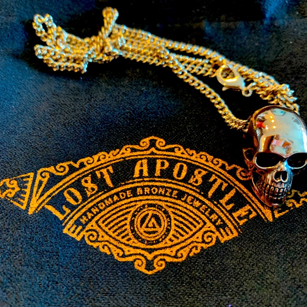 SKULL NECKLACE - BRONZE